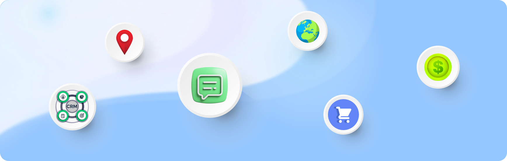 Connected application icons on an integrated platform